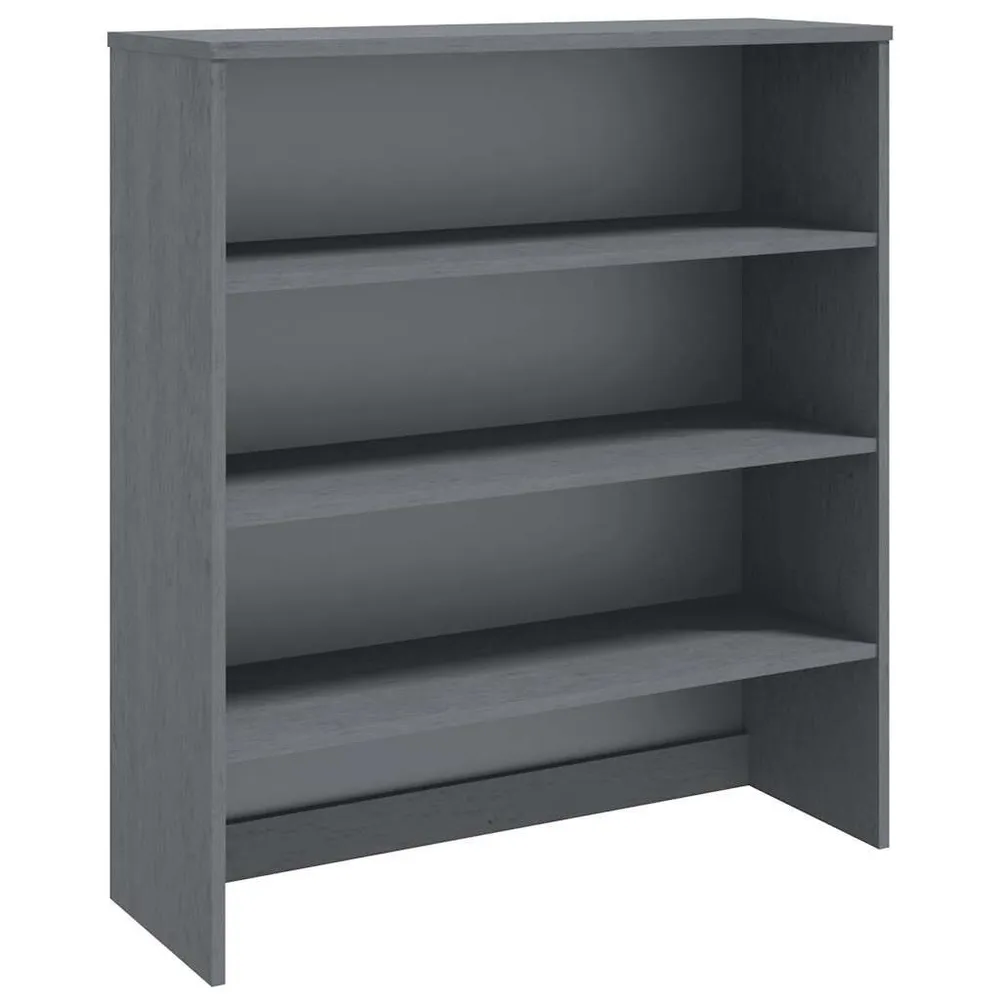 Piano Credenza HAMAR Grigio Nero 90x30x100 cm Legno di Pino per Pranzi Famiglia