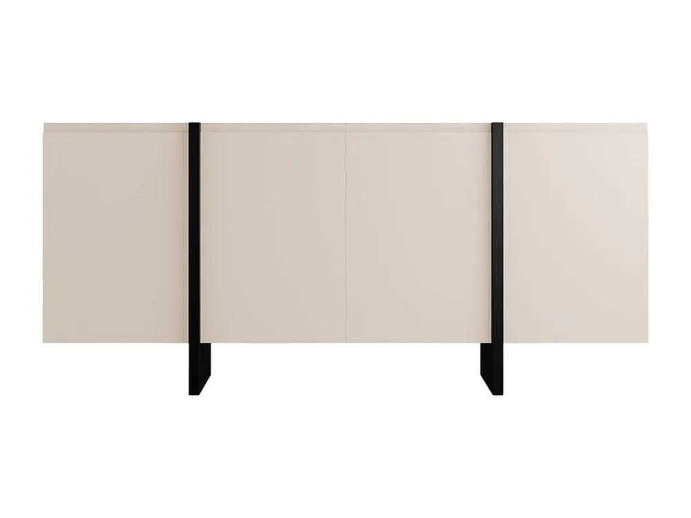Tavolo Allungabile Credenza con 4 ante MDF Nocciola e Nero LUVONIA