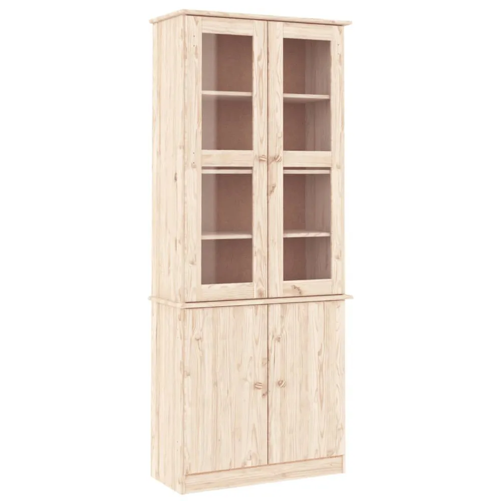 Vetrina ALTA 77x35x186,5 cm Legno Massello di Pino