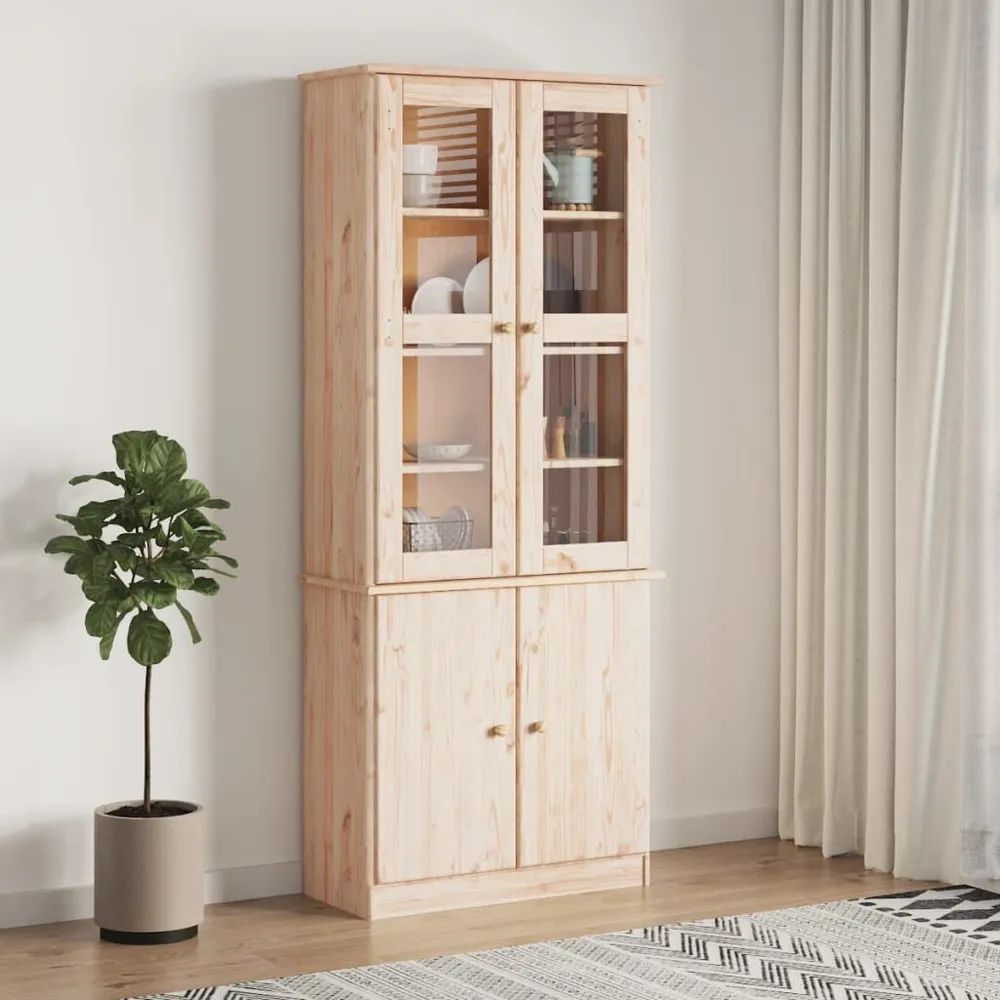 Vetrina ALTA 77x35x186,5 cm Legno Massello di Pino