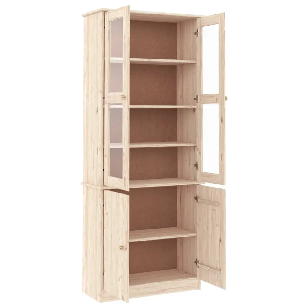 Vetrina ALTA 77x35x186,5 cm Legno Massello di Pino