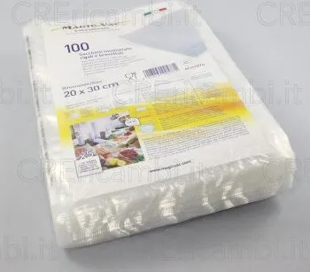 100 Sacchetti Sottovuoto Multistrato, 20x30 cm, per Alimenti