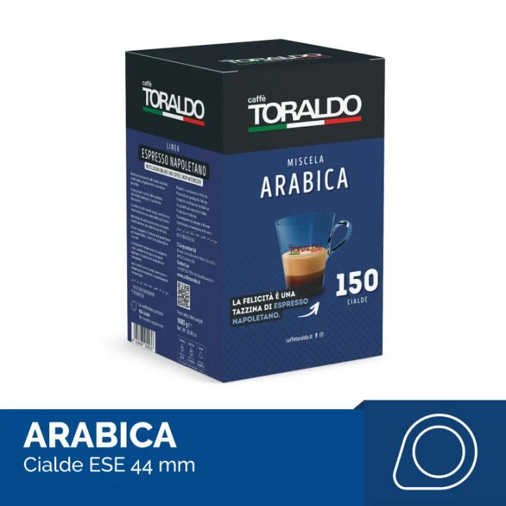 150 Cialde ESE 44mm Caffè Toraldo Miscela Arabica