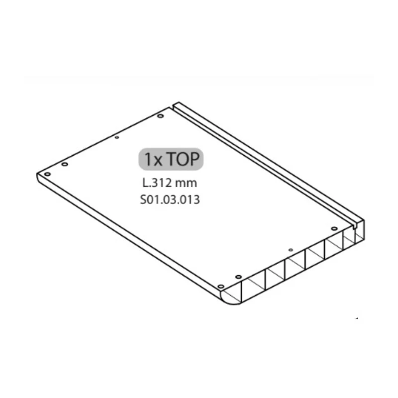 R 1Xtop L.312 Mm X Armadio Spogliatoio Resina 1 Posto Kit C/Serrat- 1,0 Pz