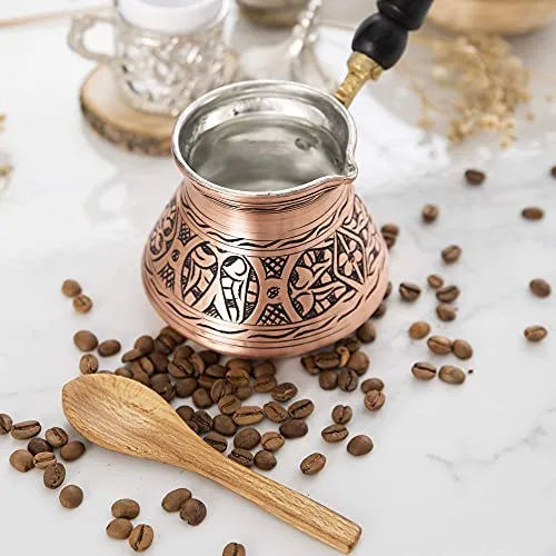 22,99 $ | Caffettiera turca da 12 once, caffettiera turca Briki, greca, araba, per 4 persone, Cezve, Ibrik, Brik, piano co...