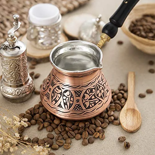 22,99 $ | Caffettiera turca da 12 once, caffettiera turca Briki, greca, araba, per 4 persone, Cezve, Ibrik, Brik, piano co...