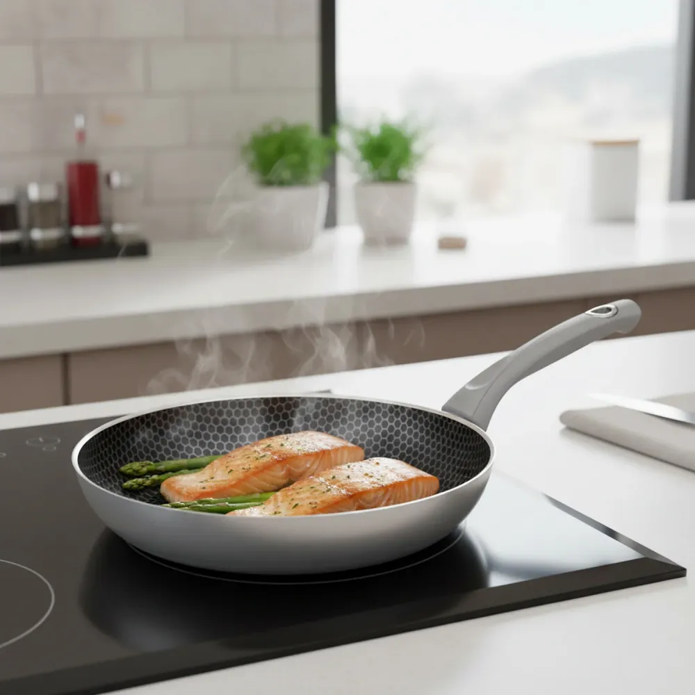 ACCADEMIA MUGNANO - Padella Alta Linea Bee Antiaderente Nido d’Ape diametro 28 cm - Fondo AM Professional Induction