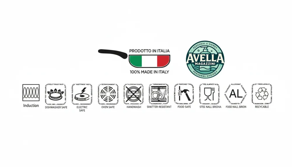 Accademia Mugnano Regina di Pietra Casseruola 2 Manici 32cm | Rivestimento Antiaderente Rinforzato con Microparticelle Nat...