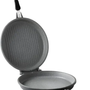 Aeternum Y0F7GRT280, Grill Bistecchiera Tonda, Rivestimento Petravera, Adatto all'induzione, Diametro 28 cm, Linea Gli Spe...