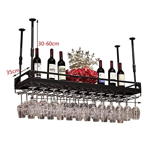 Rastrelliere per bicchieri da vino Portabicchiere industriale del metallo dell'annata del bicchiere del vino del bar, rego...