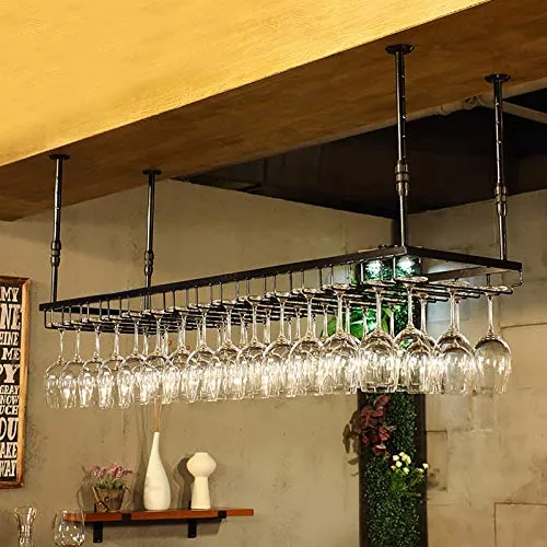Rastrelliere per bicchieri da vino Portabicchieri per vino ferro rustico Portabicchieri per soffitti soffitto, Appeso Port...