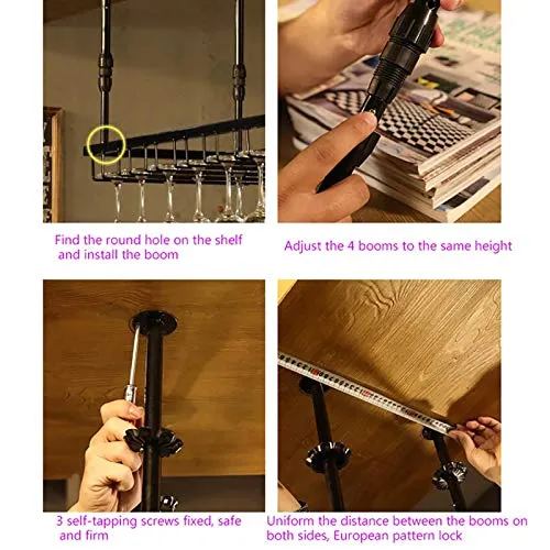 Rastrelliere per bicchieri da vino Portabicchieri per vino ferro rustico Portabicchieri per soffitti soffitto, Appeso Port...
