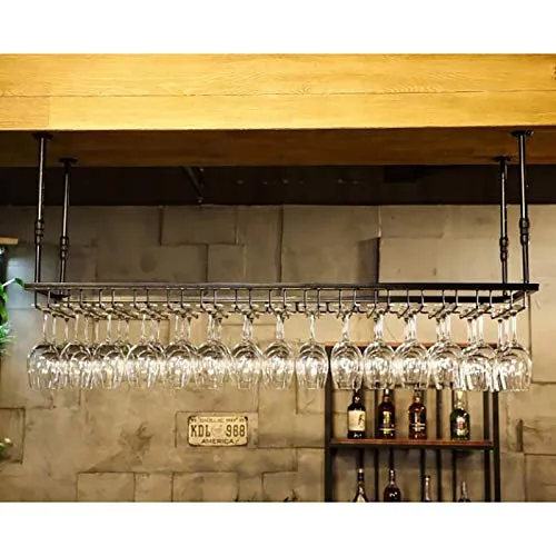 Rastrelliere per bicchieri da vino Portabicchieri per vino ferro rustico Portabicchieri per soffitti soffitto, Appeso Port...