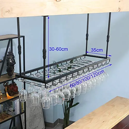 Rastrelliere per Bicchieri da Vino Portabicchieri Vetro per Vino Ferro Rustico Portabicchieri per soffitto, Appeso Portabi...
