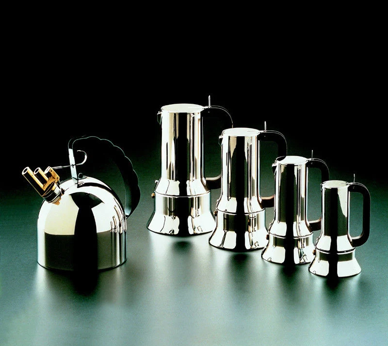 ALESSI Caffettiera espresso tazze 3 acciaio inossidabile 18/10 induzione 9090/3