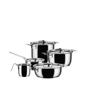 Alessi Pots & Pans Set 9 pentole con coperchio, Acciaio inossidabile