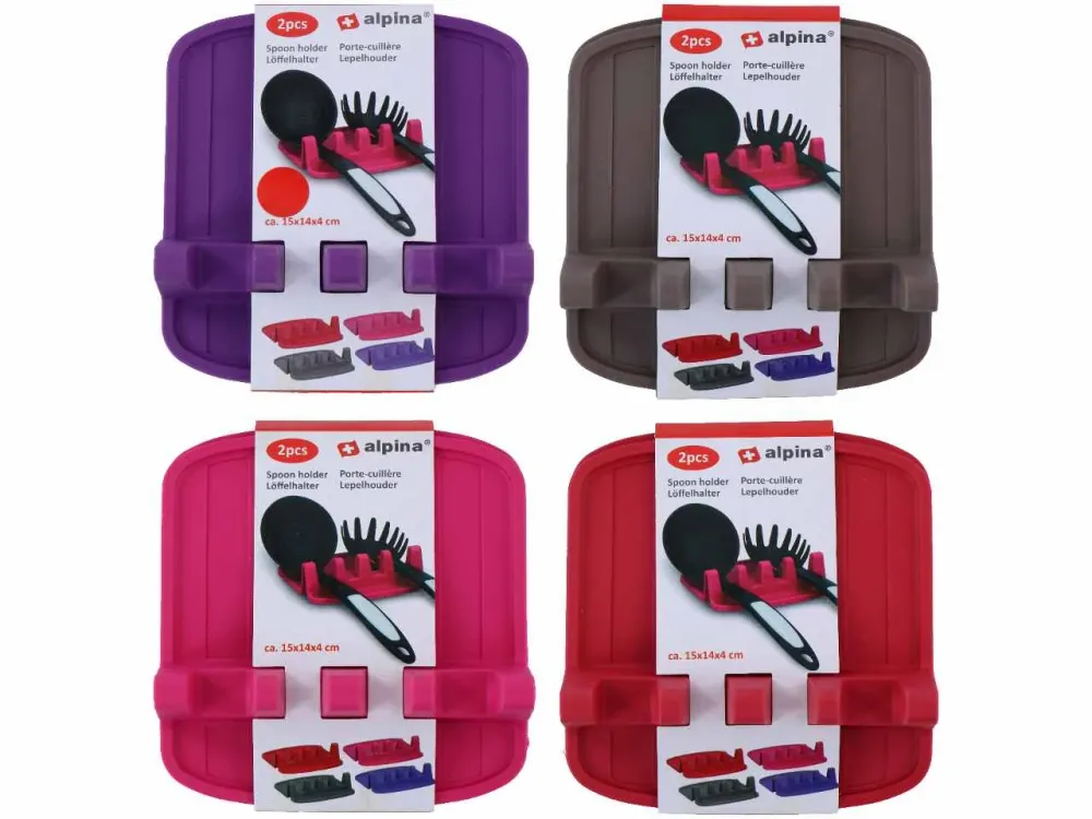 Alpina porta utensili da cucina 2 pezzi gomma termoplastica 15x14x4cm