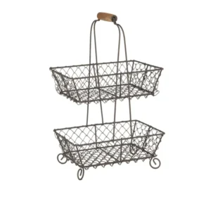 Alzata ferro due piani di Clayre & Eef (23x15x27)