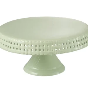 Alzata- piatto torta ceramica verde (25x25x11,5) Jolipa