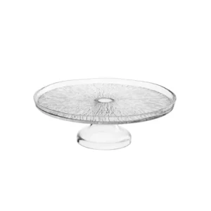 Alzata vetro trasparente moderno 28x9,5 cm, Ermes - Franco