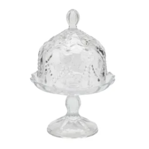 Alzatina con cupola vetro, Liberty stile classico con decorazioni rilievo - 16x23 cm - Enzo De Gasperi