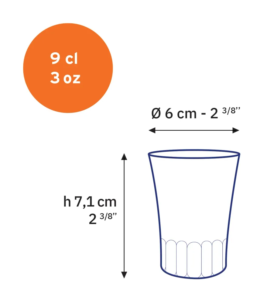 AMALFI - Tazza vetro trasparente 9 cl (set da 4)