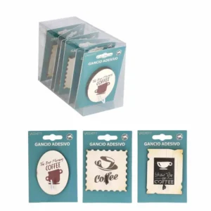 Appendino coffee legno 1 posto assortiti cm6,4x6,4x0,5