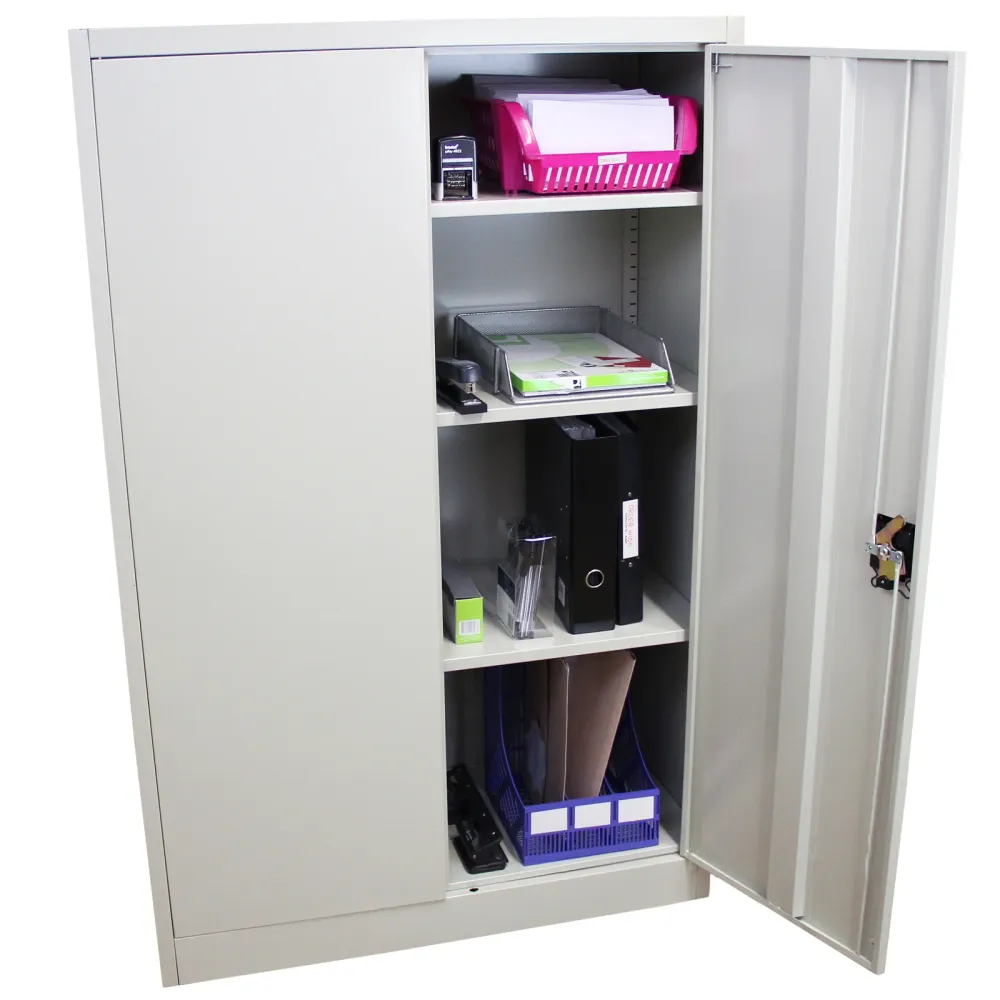 Armadietto Grigio Chiaro Alto 140cm Acciaio