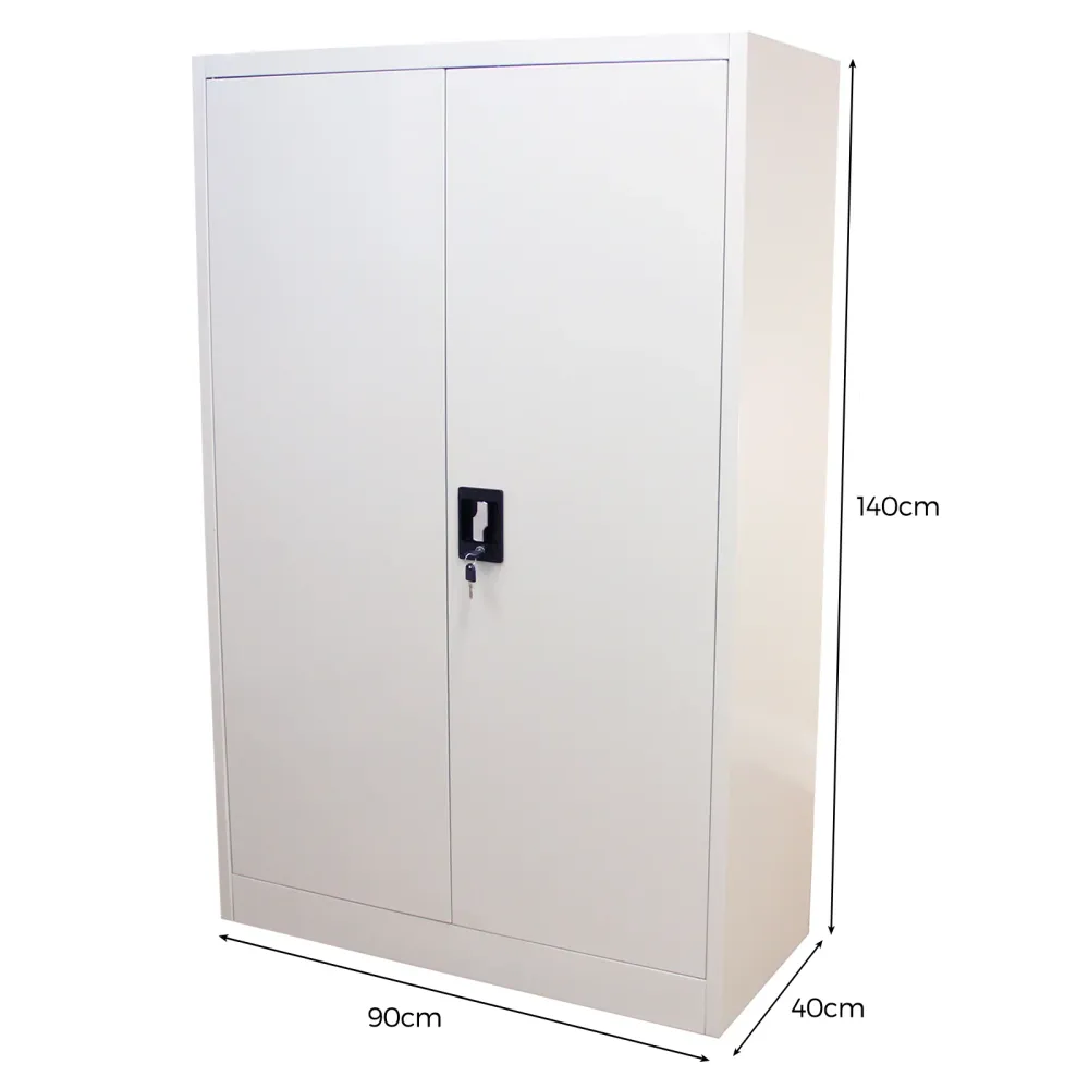 Armadietto Grigio Chiaro Alto 140cm Acciaio