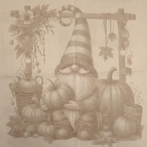 Asciugapiatti puro cotone - GNOMO AUTUNNALE/NOCCIOLA
