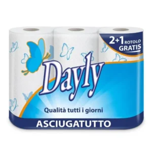 Asciugatutto linea dayly decorato 2 veli 70 strappi per rotolo - la confezione contiene 3 rotoli $