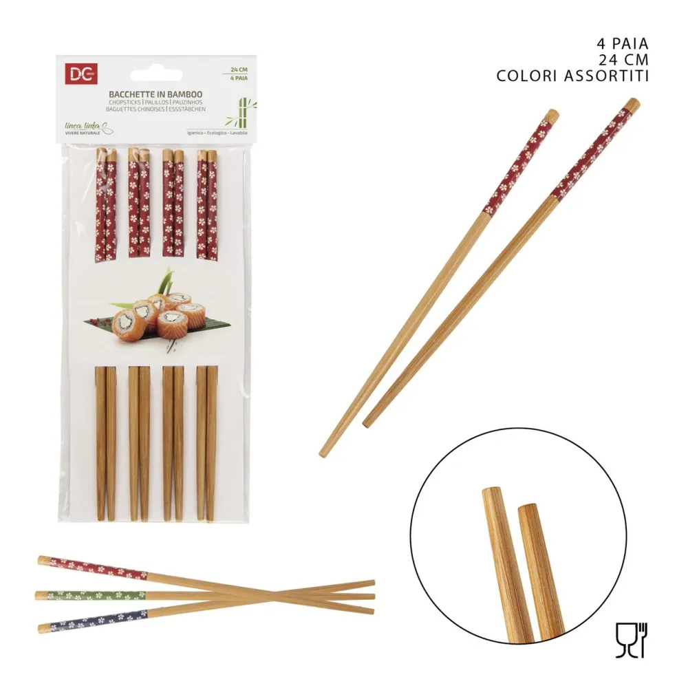 Dc Bacchette Bamboo Finitura Carbonizzata 24 Cm