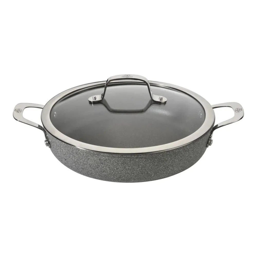 Ballarini Tegame Alluminio Antiaderente con Maniglie e Coperchio, Linea Salina, cm 28