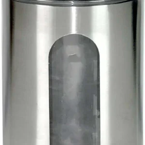 Barattolo Con Oblò Acciaio Inox 18x10cm Capacità 900ml Accessorio Contenitore