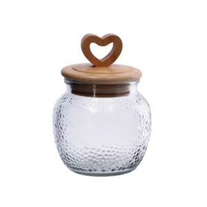 Barattolo ermetico vetro e legno trasparente e naturale 11x15 cm - AD Trend