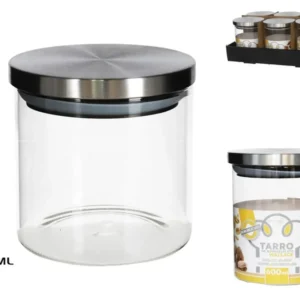 Barattolo per cucina pyrex moderno 600ml con coperchio metallo - Kitchen&go