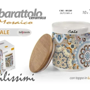 Barattolo per il sale mosaico misura 10x12cm