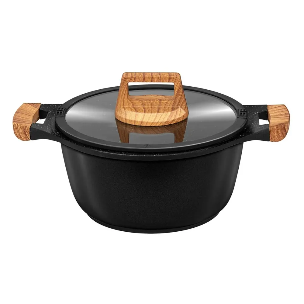 Batteria da Cucina Smile MGK-23 Nero Legno 7 Pezzi
