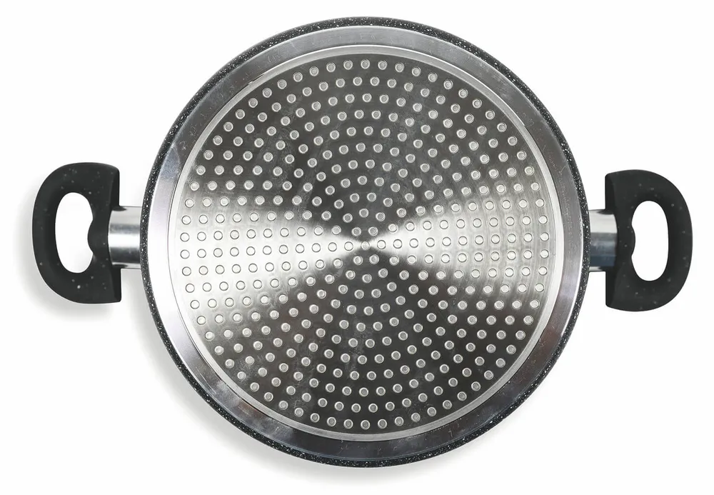 Batteria di Pentole 7 Pezzi Alluminio Antiaderente Induzione Effetto Pietra Villa du0026#39;Este Home Tivoli Galaxy
