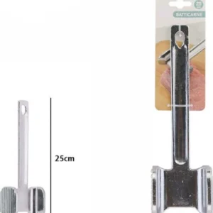 Batticarne Quadrato Martello Carne Batte Carne Bistecca Doppia Faccia 25cm 74188
