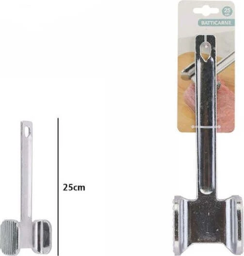 Batticarne Quadrato Martello Carne Batte Carne Bistecca Doppia Faccia 25cm 74188