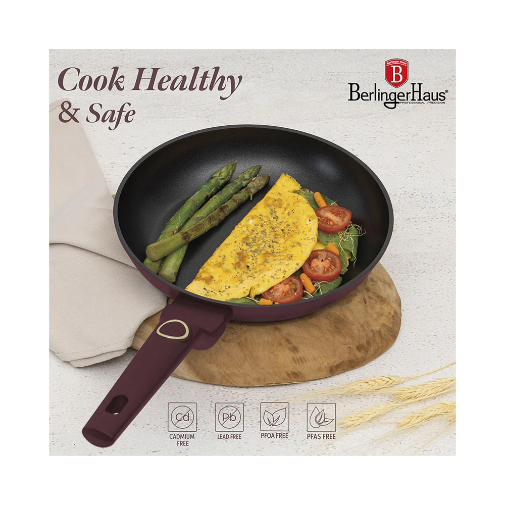 Berlinger Haus Bratpannen Haus Set 3-partite Ø 20/24/28 cm Matt Bordeaux Collezione Leonardo