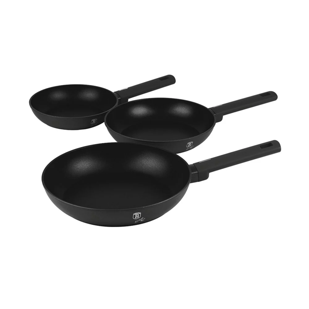 Berlinger Haus Bratpannen Haus Set 3 parti Ø 20/24/28 cm Matt Black Collection