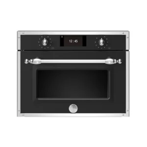 Ⓜ️🔵🔵🔵 BERTAZZONI F457HERMWTNE - Forno Microonde Combinato, 60x45 cm, Nero, Serie Heritage, Display TFT, 7 Funzioni