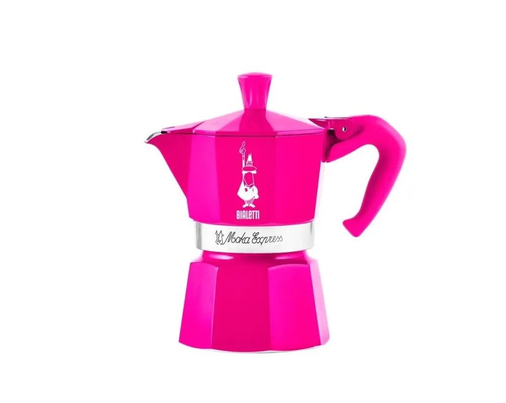 Bialetti Caffettiera Moka Express Dolce Vita Colore Fucsia 3 Tazze 130ml