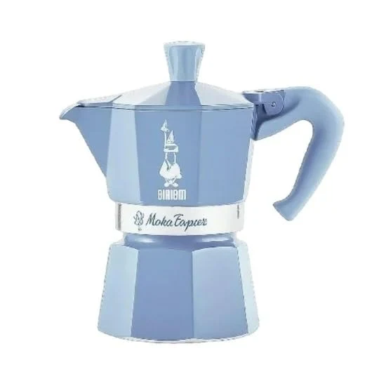 Bialetti Moka Express Alluminio Set Caffettiera 3 Tazze Turchese con Caffè Macinato Mandorla 250g aromatizzato alla Mandorla