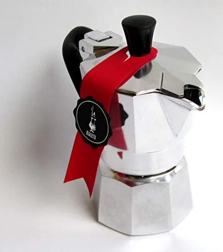 Bialetti Mokina Caffettiera Alluminio, Tazze 0,5, Argento, 13x6.5x12 cm