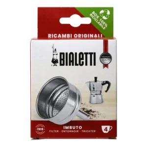 Bialetti Ricambi, Include 1 Filtro Imbuto, Compatibile con Moka Express Bialetti 4 tazze
