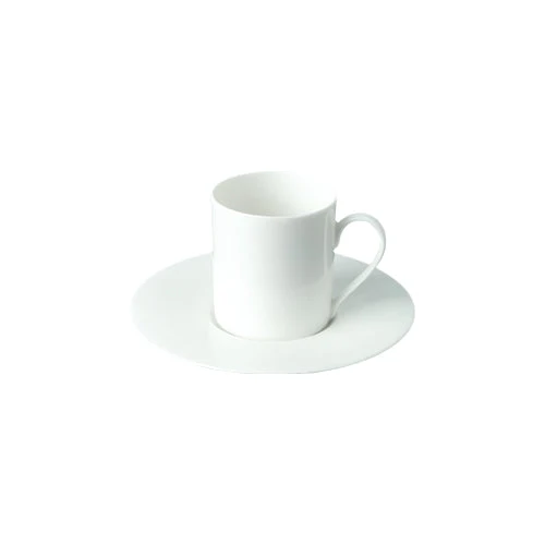 Bianco - linea Athena - tazza caffè con piatto (set da 6 pezzi) - Porcellana - Royal Porcelain