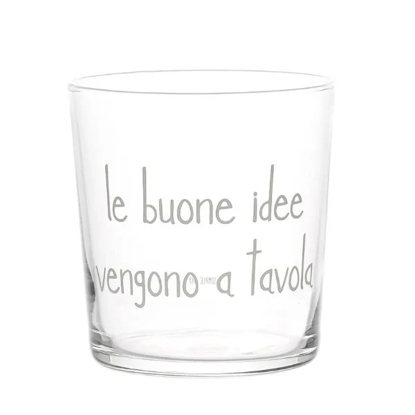 Bicchiere acqua 35 cl - Scritta: Le buone idee vengono tavola